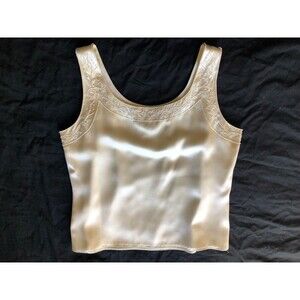 Ann Taylor Blouse Top  100 Percentc Silk Womens Sz 10 Cropped Embellished